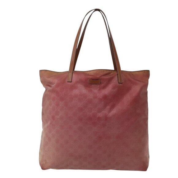 GUCCI GG Canvas Tote Bag Nylon Pink Gold 295252 Auth - Picture 2 of 16